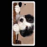 Coque Sony Xperia Z Chiot blanc et noir 2
