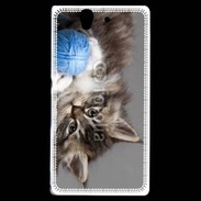 Coque Sony Xperia Z Chaton et pelote de laine