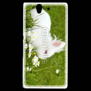 Coque Sony Xperia Z Lapin blanc dans l'herbe