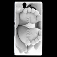 Coque Sony Xperia Z Pieds de bébé noir et blanc