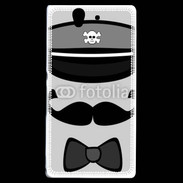 Coque Sony Xperia Z Moustache et casquette tête de mort
