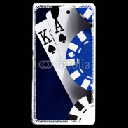 Coque Sony Xperia Z Poker bleu et noir 2