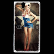 Coque Sony Xperia Z Femme mode militaire US