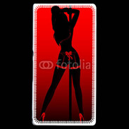 Coque Sony Xperia Z Pole danseuse noir et rouge