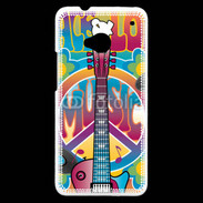 Coque HTC One Peace love music 3