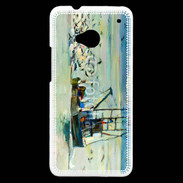 Coque HTC One Peinture bateau de pêche