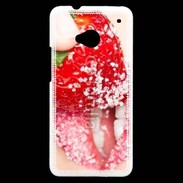 Coque HTC One Fraise et bouche