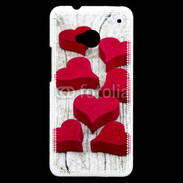 Coque HTC One Coeur en bois