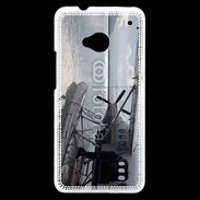 Coque HTC One Hydravion noir et blanc