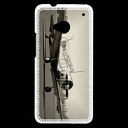 Coque HTC One Avion T6 noir et blanc