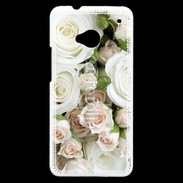 Coque HTC One Rose blanche et rose 5