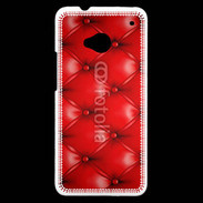 Coque HTC One Capitonnage cuir rouge