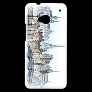 Coque HTC One Vintage Paris en dessin 2
