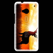 Coque HTC One Silhouette d'un cerf 5