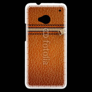 Coque HTC One Effet cuir avec zippe