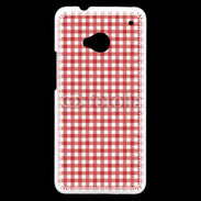 Coque HTC One Effet vichy rouge et blanc