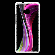 Coque HTC One Abstract multicolor sur fond noir