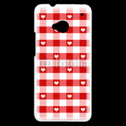 Coque HTC One Mode vichy rouge avec coeur