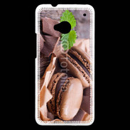 Coque HTC One Macaron chocolat 