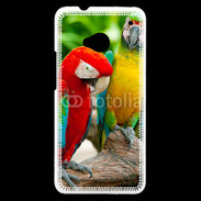 Coque HTC One Couple de perroquets