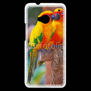 Coque HTC One Couple d'oiseaux colorés