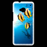 Coque HTC One Poisson jaune et noir