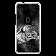 Coque HTC One Tigre du Bengale en noir et blanc