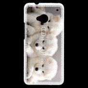 Coque HTC One Chiot japonais blanc