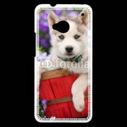 Coque HTC One Portrait chiot Husky de Sibérie 1