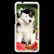 Coque HTC One Adorable chiot Border collie