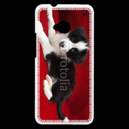 Coque HTC One Chiot noir et blanc 5