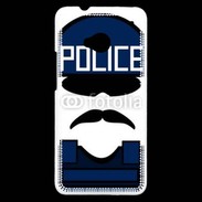 Coque HTC One Moustache policier