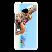 Coque HTC One Sieste contre un palmier sur la plage