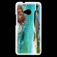 Coque HTC One Belle plage avec tortue