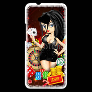 Coque HTC One Lady au casino