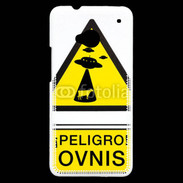Coque HTC One Warning Ovni