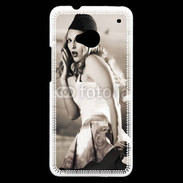 Coque HTC One Femme avec fond avion