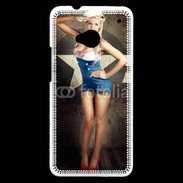 Coque HTC One Femme mode militaire US