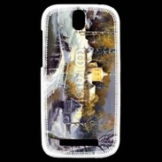 Coque HTC One SV Peinture village rural