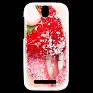 Coque HTC One SV Fraise et bouche
