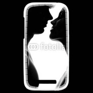Coque HTC One SV Couple d'amoureux en noir et blanc