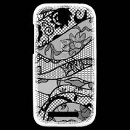 Coque HTC One SV Tissus glamour noir et blanc