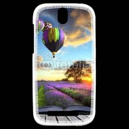 Coque HTC One SV Montgolfière et lavande 
