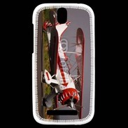 Coque HTC One SV Biplan blanc et rouge