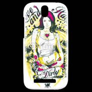 Coque HTC One SV Tatouage Girl