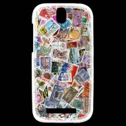 Coque HTC One SV Patchwork de timbres