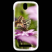 Coque HTC One SV Fleur et papillon