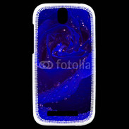 Coque HTC One SV Fleur rose bleue