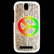 Coque HTC One SV Peace and love graffiti