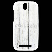 Coque HTC One SV Aspect bois blanc vieilli